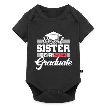 Stolze Schwester eines Abschlussgeschenks 2023 - Baby Premium Kurzarmbody - Schwarz - Vorne
