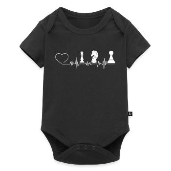 Battement de coeur jeux d'échecs - Body à manches courtes Premium Bébé - noir - Devant