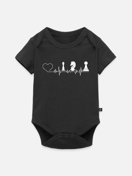 Heartbeat chess games - Baby Premium short-sleeve bodysuit - black