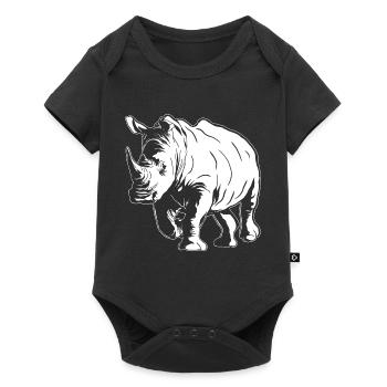 Rhino Sketch Rhinoceros Safari Amoureux des animaux sauvages - Body à manches courtes Premium Bébé - noir - Devant