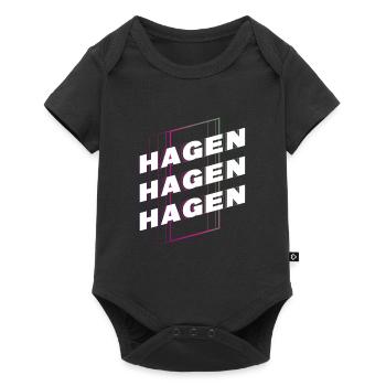 Hagen Germany City Font Skyline Home - Baby Premium short-sleeve bodysuit - black - Front