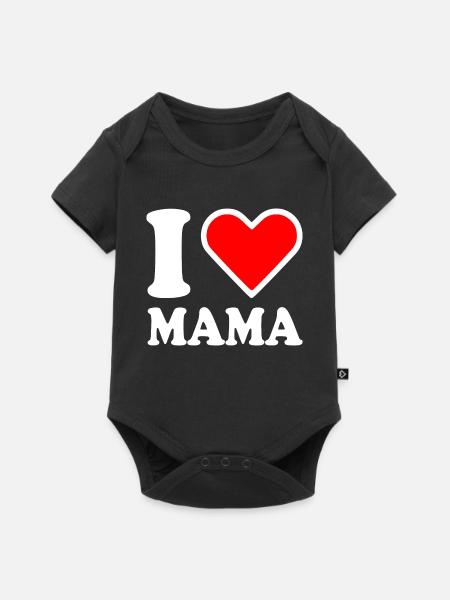 I love mama - Baby Premium Kurzarmbody - Schwarz