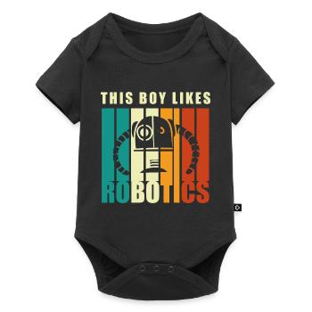 Junge mag Robotik Mechaniker Ingenieur Student - Baby Premium Kurzarmbody - Schwarz - Vorne