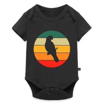 Bird Lovers Pet Gift Retro Parrot - Baby Premium short-sleeve bodysuit - black - Front