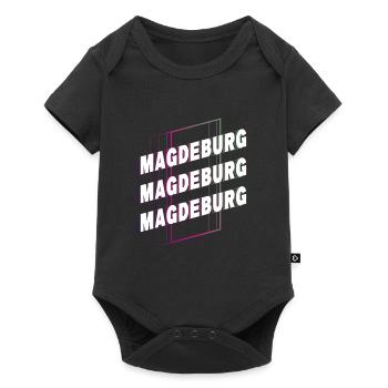 Magdebourg Allemagne Ville Police Skyline Accueil - Body à manches courtes Premium Bébé - noir - Devant