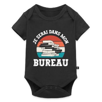 je serai dans mon bureau - Body à manches courtes Premium Bébé - noir - Devant