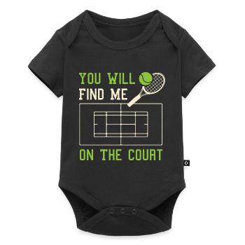 Tennis Court Ironic Tennis Player Funny Quote - Baby Premium short-sleeve bodysuit - black - Front