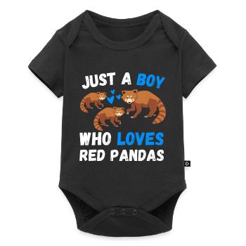 Cadeau de louveteau chinois Panda rouge - Body à manches courtes Premium Bébé - noir - Devant