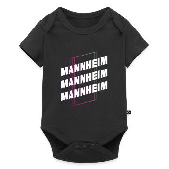 Mannheim Germany City Font Skyline Home - Baby Premium short-sleeve bodysuit - black - Front