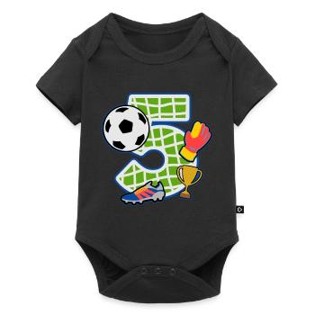 Football 5ème anniversaire numéro 5 - 5 ans - Body à manches courtes Premium Bébé - noir - Devant