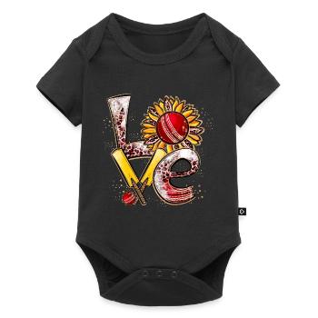 Love Cricket Player Cricketer - Baby Premium short-sleeve bodysuit - black - Front