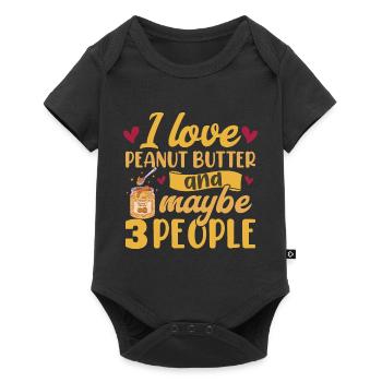 Ich liebe Erdnussbutter und vielleicht 3 Leute - Baby Premium Kurzarmbody - Schwarz - Vorne