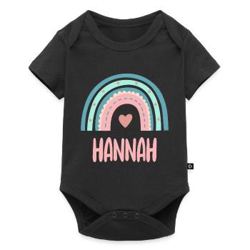 Hannah Name Rainbow Baby - Baby Premium short-sleeve bodysuit - black - Front