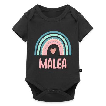 Malea Name Regenbogen Baby - Baby Premium Kurzarmbody - Schwarz - Vorne