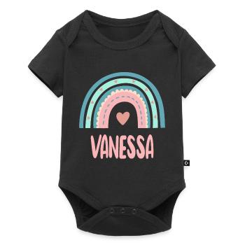 Vanessa Name Rainbow Baby - Baby Premium short-sleeve bodysuit - black - Front