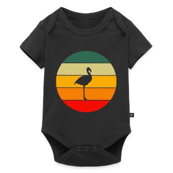 Exotic Animal Bird Gift Retro Flamingo - Baby Premium short-sleeve bodysuit - black - Front