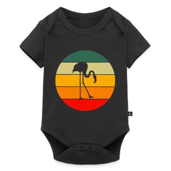 Tropical Bird Animal Gift Retro Flamingo - Baby Premium short-sleeve bodysuit - black - Front
