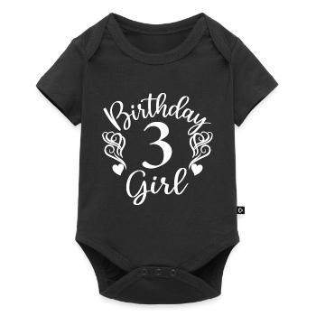 Fille de 3ème anniversaire, cadeau de 3 ans pour les enfants - Body à manches courtes Premium Bébé - noir - Devant