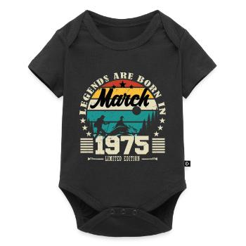March 1975. Birthday gift March 1975. - Baby Premium short-sleeve bodysuit - black - Front