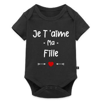 Je t'aime ma Fille - Body à manches courtes Premium Bébé - noir - Devant