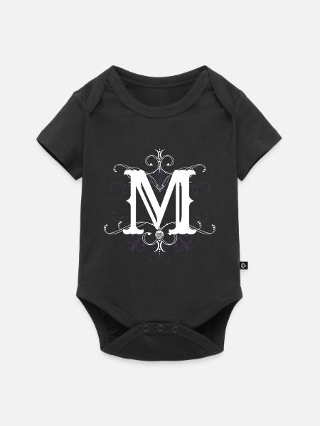 Buchstabe M Buchstabe-M - Baby Premium Kurzarmbody - Schwarz