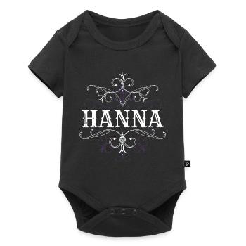 Hanna Nom Prénom personnalisé - Body à manches courtes Premium Bébé - noir - Devant