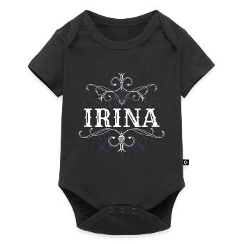 Irina Nom Prénom personnalisé - Body à manches courtes Premium Bébé - noir - Devant