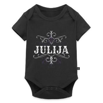 Julija Nom Prénom personnalisé - Body à manches courtes Premium Bébé - noir - Devant