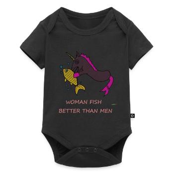 Licorne poisson disant drôle - Body à manches courtes Premium Bébé - noir - Devant