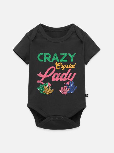 Verrückte Kristall-Dame - Baby Premium Kurzarmbody - Schwarz