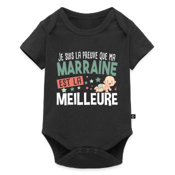 Marraine Bébé Cadeau Nourrisson Naissance - Body à manches courtes Premium Bébé - noir - Devant
