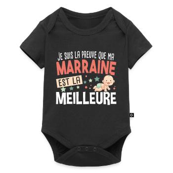 Marraine Bébé Cadeau Nourrisson Naissance - Body à manches courtes Premium Bébé - noir - Devant