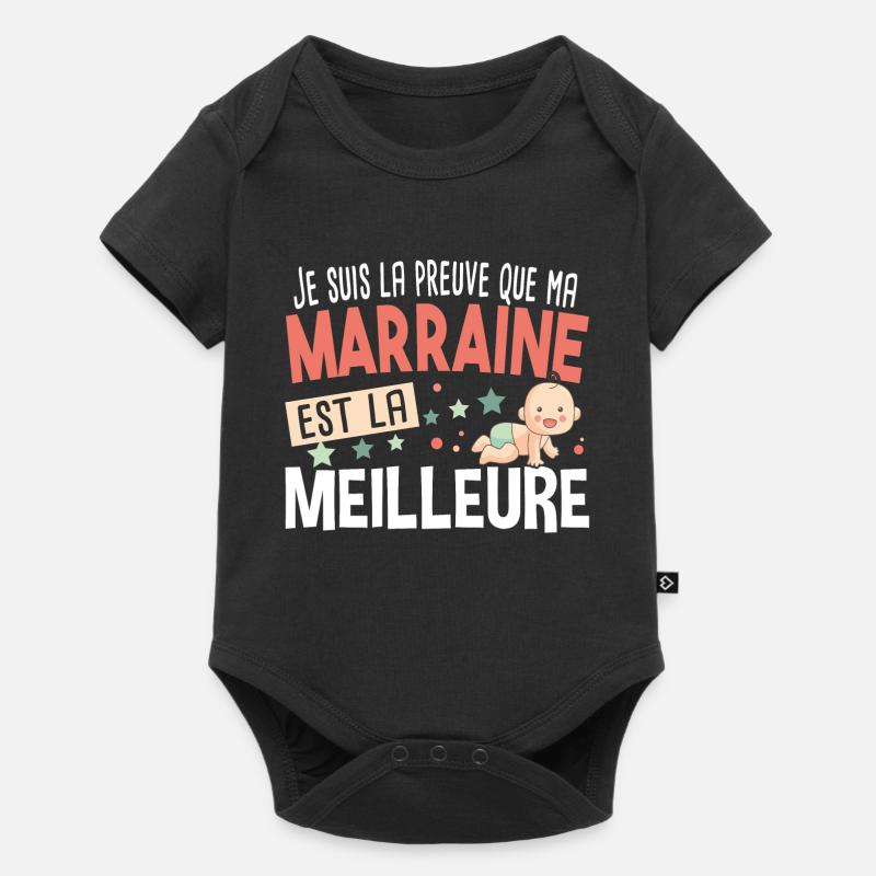 Marraine Bébé Cadeau Nourrisson Naissance - Body à manches courtes Premium Bébé - noir