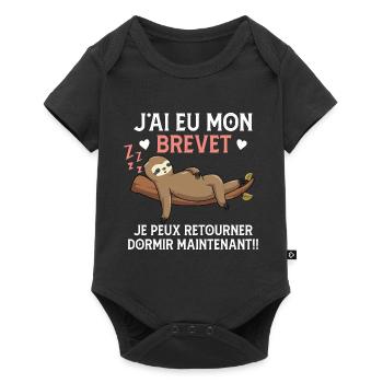 j'ai eu Mon Brevet des Collège Drôle Graduation - Body à manches courtes Premium Bébé - noir - Devant
