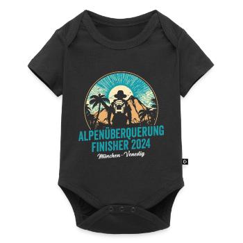 Alpenüberquerung 2024 München Venedig Pilgerweg - Baby Premium Kurzarmbody - Schwarz - Vorne
