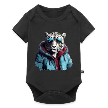 Streetstyle Schneeleopard | Leoparden-Liebhaber - Baby Premium Kurzarmbody - Schwarz - Vorne