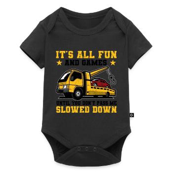 Abschleppwagen | Abschlepper Auto Panne Geschenke - Baby Premium Kurzarmbody - Schwarz - Vorne