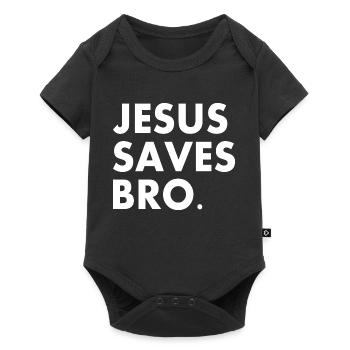 Jesus saves bro - Body à manches courtes Premium Bébé - noir - Devant