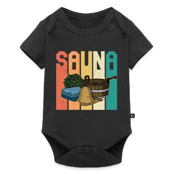 Retro Sauna Spa Massage Banja Saunaclub - Baby Premium Kurzarmbody - Schwarz - Vorne