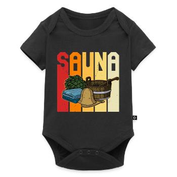 Retro Sauna Spa Massage Banja Saunaclub - Baby Premium Kurzarmbody - Schwarz - Vorne