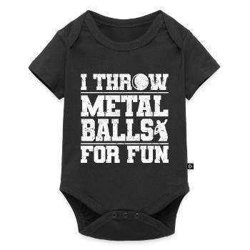 Kugelstoßen Leichtathletik | Sport Athlet Geschenk - Baby Premium Kurzarmbody - Schwarz - Vorne