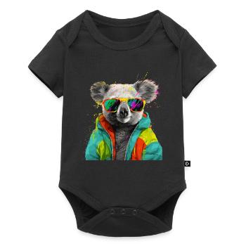 Koala avec des lunettes de soleil Colorful Cool Koala Bear - Body à manches courtes Premium Bébé - noir - Devant