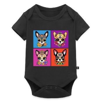 Kawaii Style Chihuahua Sugar Skulls Day of the - Baby Premium short-sleeve bodysuit - black - Front