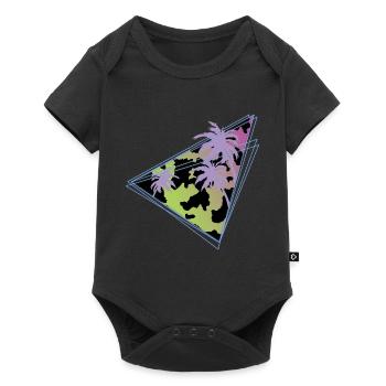 Vaporwave Kuhmuster Bauernhof Tier Geschenk Kuh - Baby Premium Kurzarmbody - Schwarz - Vorne