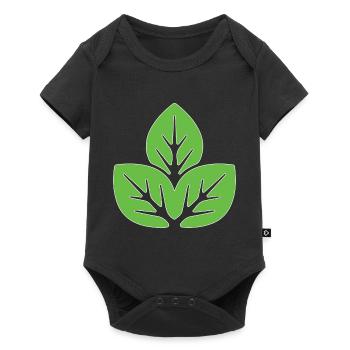 Nature green Leaves design for proud vegans - Baby Premium short-sleeve bodysuit - black - Front