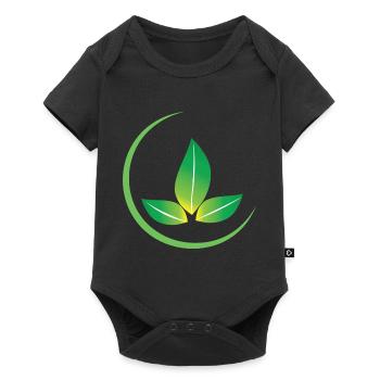 Green Leaves Icon Design for Proud Vegans - Baby Premium short-sleeve bodysuit - black - Front
