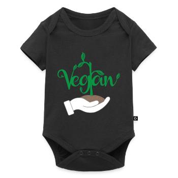 Vegan Plant Design for Proud Vegans - Baby Premium short-sleeve bodysuit - black - Front