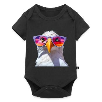 Mouettes Lunettes de soleil - Body à manches courtes Premium Bébé - noir - Devant