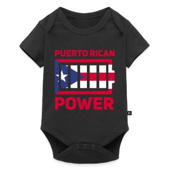 Puerto Rico Flagge | Puerto Ricaner Geschenkideen - Baby Premium Kurzarmbody - Schwarz - Vorne