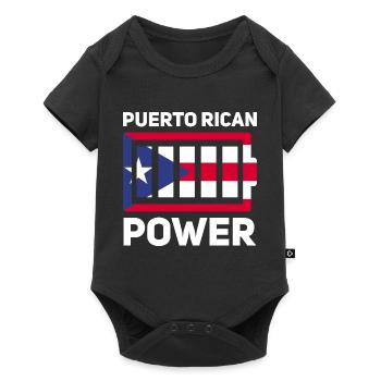 Puerto Rico Flagge | Puerto Ricaner Geschenkideen - Baby Premium Kurzarmbody - Schwarz - Vorne